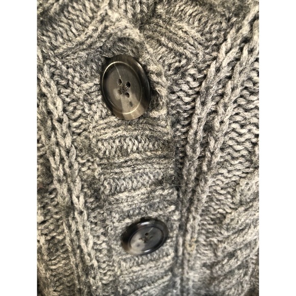 Alpaca Sweater Banana Republic Crop S/S Cardigan Cable Knit Gray Button XS Women - Picture 8 of 13